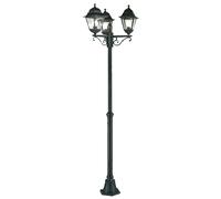 SANCO STORE - PAPILLON Farol Jardin Extensible Con Columna 3 Faroles 2 Metros Negro