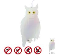 SANCO STORE - SATURNIA Buho Espantapajaros Reflectante Para Colgar Con 2 Cascabeles (2 Piezas)