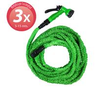 SANCO STORE - SATURNIA Manguera Extensible Riego 5 a 15 Metros Con Pistola De 7 Posiciones