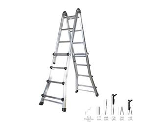 SANCO STORE - WOLFPACK LINEA PROFESIONAL Escalera Telescópica Aluminio 6+6 Peldaños Perfil 67 mm.