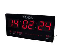 Sanda SD-4131 Reloj Digital de Pared Grande para Colgar | Led Color Rojo | Calendario | Termómetro | Fuente de Alimentacion | Alta precisión | 45 x 21,5 x 3 centímetros | Peso 1,1Kg | Marca Revolution