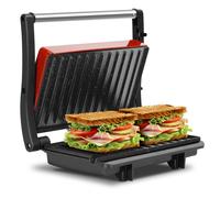 Sandwicheras y Panini, Parrilla Eléctrica, Grill ( Apertura de 180º,Placas Antiadherentes,1000W)