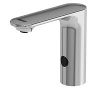 Sanela - Grifo automático de lavabo, alimentación por batería, cromo SLU 72B