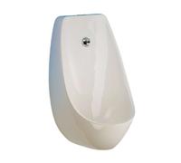 Sanela - Urinario Domino con pulsador de descarga y sensor de infrarrojos electrónico ALS, alimentación de batería 6 V, blanco SLP 17B