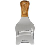 Sanelli Ambrogio - Línea de corte - Cortador de torneos de acero inoxidable Mango de olivo, ergonómico y antideslizante, regulador de calidad para un corte preciso. Hoja ondulada, acero inoxidable
