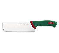 Sanelli Línea Premana Professional,Cuchillo Nakiri Cm.18,Acero Inoxidable,Verde y Rojo,17.5x1.5x2.5 cm