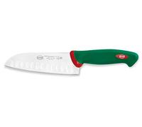 Sanelli Premana Professional Cuchillo Santoku aceitado acero inoxidable hoja 16 cm verde/rojo