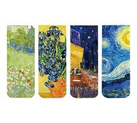 Sanfly Marcadores Magnéticos 4pcs/Set Pinturas Mundialmente Famosas Magnet Retro Van Gogh Starry Sky Libro para Estudiantes