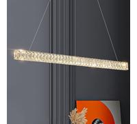 SANGPAO Araña de decoración creativa para el hogar de cristal LED regulable Lámparas lineales modernas para comedor sobre mesa Lámpara colgante de techo de cristal de lujo Lámpara colgante de tira lar
