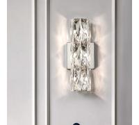 SANGPAO Luz moderna Aplique de pared de baño lineal LED de lujo Barra de luz de pared de cristal moderna Accesorio de iluminación de tocador largo cromado sobre espejo Dormitorio de lujo Lámpara monta
