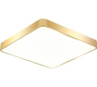 SANGPAO Moderna decoración del hogar, luz de techo para baño de oro cuadrado cepillado, luz de techo LED regulable, montaje empotrado, luz de techo redonda delgada y de perfil bajo moderna para dormit
