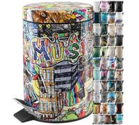 Sanilo Cubo de basura para el baño 3 L con dispositivo automático de descenso, muchas papeleras nuevas a elegir para el baño, con contenedor interior (Graffiti)