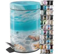 Sanilo Cubo de basura para el baño 3 L con dispositivo automático de descenso, muchas papeleras nuevas a elegir para el baño, con contenedor interior (Waterworld)
