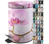 Sanilo Cubo de basura para el baño 3 L con dispositivo automático de descenso, muchas papeleras nuevas a elegir para el baño, con contenedor interior (Blooming)
