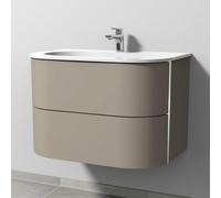 Sanipa 4balance: Lavabo de cerámica + mueble bajo lavabo de 80 cm con 2 cajones