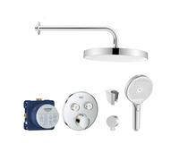 SANITINO - Conjunto de ducha con cuerpo empotrado Grohe, accesorios kielle, cromo SANI21GKK009