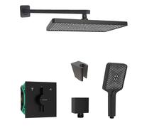 SANITINO - Conjunto de ducha con grifo empotrado, con cuerpo de montaje y accesorios kielle, negro mate SANI21HKK401