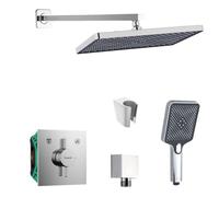 SANITINO - Conjunto de ducha con grifo empotrado hansgrohe, con cuerpo de montaje y accesorios kielle, cromo SANI21HKK001