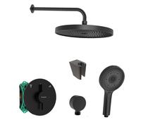 SANITINO - Conjunto de ducha con grifo empotrado hansgrohe, con cuerpo de montaje y accesorios kielle, negro mate SANI21HKK400