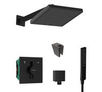 SANITINO - Conjunto de ducha con grifo empotrado hansgrohe, cuerpo de montaje y accesorios kielle, negro mate SANI21HHK401