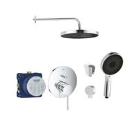 SANITINO - Conjunto de ducha con grifo y cuerpo empotrado Grohe, accesorios kielle, cromo SANI21GKK012