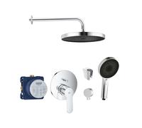 SANITINO - Conjunto de ducha con grifo y cuerpo empotrado Grohe, accesorios kielle, cromo SANI21GKK015