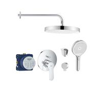 SANITINO - Conjunto de ducha con grifo y cuerpo empotrado Grohe, accesorios kielle, cromo SANI21GKK016