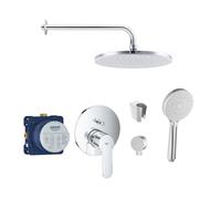 SANITINO - Conjunto de ducha con grifo y cuerpo empotrado Grohe, accesorios kielle, cromo SANI21GKK017