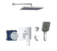 SANITINO - Conjunto de ducha con grifo y cuerpo empotrado Grohe, accesorios kielle, cromo SANI21GKK018
