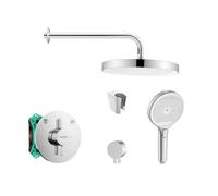 SANITINO - Conjunto de ducha con grifo y cuerpo empotrado Hansgrohe, accesorios kielle, cromo SANI21HKK004