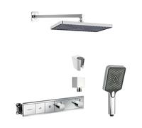 SANITINO - Conjunto de ducha con grifo y cuerpo empotrado Hansgrohe, accesorios kielle, cromo SANI21HKK017