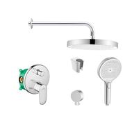SANITINO - Conjunto de ducha con grifo y cuerpo empotrado Hansgrohe, accesorios kielle, cromo SANI21HKK009