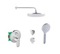 SANITINO - Conjunto de ducha con grifo y cuerpo empotrado Hansgrohe, accesorios kielle, cromo SANI21HKK010