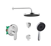 SANITINO - Conjunto de ducha con grifo y cuerpo empotrado Hansgrohe, accesorios kielle, cromo SANI21HKK008