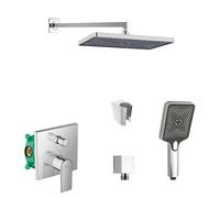 SANITINO - Conjunto de ducha con grifo y cuerpo empotrado Hansgrohe, accesorios kielle, cromo SANI21HKK011