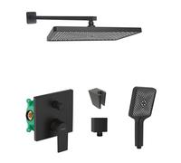 SANITINO - Conjunto de ducha con grifo y cuerpo empotrado Hansgrohe, accesorios kielle, negro mate SANI21HKK409