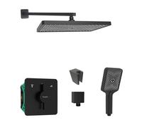 SANITINO - Conjunto de ducha con grifo y cuerpo empotrado Hansgrohe, accesorios kielle, negro mate SANI21HKK405
