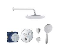 SANITINO - Conjunto de ducha con termostato y cuerpo empotrado Grohe, accesorios kielle, cromo SANI21GKK010