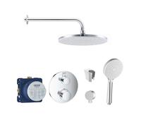 SANITINO - Conjunto de ducha con termostato y cuerpo empotrado Grohe, accesorios kielle, cromo SANI21GKK006