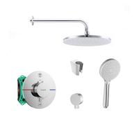 SANITINO - Conjunto de ducha con termostato y cuerpo empotrado Hansgrohe, accesorios kielle, cromo SANI21HKK023