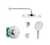 SANITINO - Conjunto de ducha con termostato y cuerpo empotrado Hansgrohe, accesorios kielle, cromo SANI21HKK022