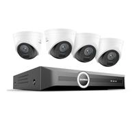 SANNCE Cámaras de vigilancia PoE 5 MP 8CH NVR 4 Cámaras Impermeables de 3 MP, LED IR Inteligentes, Detección de Movimiento, Alarma App-SIN HDD