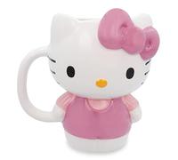 Sanrio Hello Kitty - Taza de cerámica esculpida en 3D | Taza de café sin BPA para espresso, cafeína, cacao