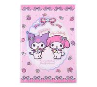 Sanrio libreta kuromi & my melody pastel flower holographic checkered