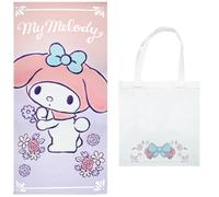 Sanrio My Melody Toalla de Playa Infantil, Microfibra, Rosa con Rayas Blancas, 70 x 140 cm (My Melody)