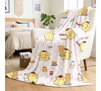 Sanrio Pompompurin - Manta de Felpa de 90 x 62 Pulgadas, Manta Suave y acogedora para sofá, Cama y Viajes, Regalo Coleccionable (Producto con Licencia Oficial) de Franco Collectibles®