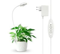 SANSI Lámpara de Plantas LED Espectro Completo 10W 4000K,Con Timer,1 Pieza | Luz de Crecimiento, Temporizador Automático 3H/6H/12H, 4 Niveles de Brillo, Para Plantas Pequeñas, Cultivo Interior
