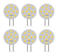 SANSUN Bombillas LED G4 de 2 W equivalentes a halógenos de 20 W, G4/GU4/GZ4 base bi-pin, CA/CC 12 V 3000 K gran angular de 120°, no regulables (blanco cálido, paquete de 6)