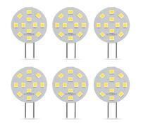 SANSUN Pack de 6 bombillas LED G4 de 2 W equivalentes a 20 W halógenas, casquillo G4/GU4/GZ4 Bi-Pin, AC/DC12 V, 4000 K, gran angular de 120 °, no regulable (luz blanca diurna)