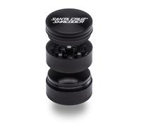 Santa Cruz Shredder Molinillo de hierbas de 3 piezas mediano de 2 1/8 pulgadas de agarre superior y aluminio (negro)